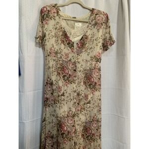 Paris Sport Club Vintage Medium Floral Dress Cottagecore Romantic Granny Boho